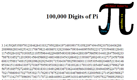 first 100 trillion digits of pi